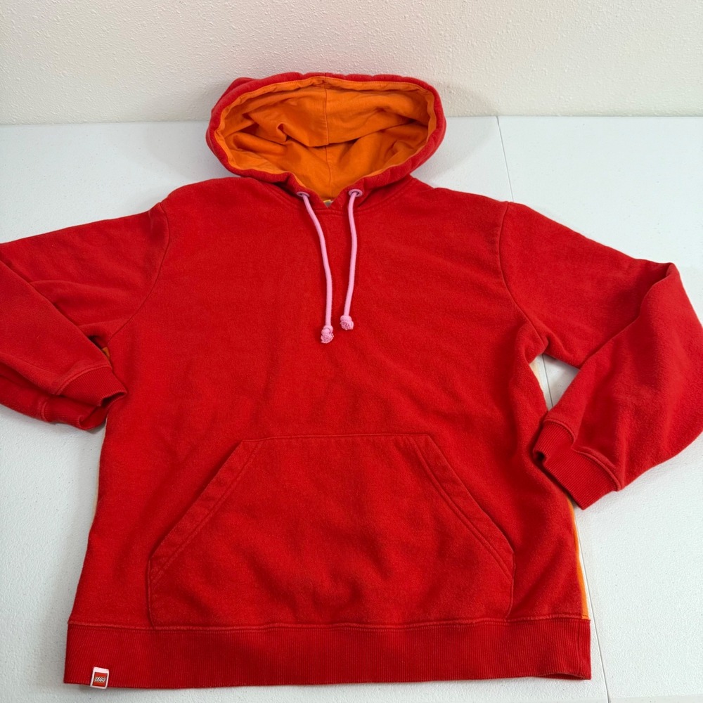 Kids Lego Target Collaboration Hoodie Sweatshirt Red Orange‎ Patchwork Size M